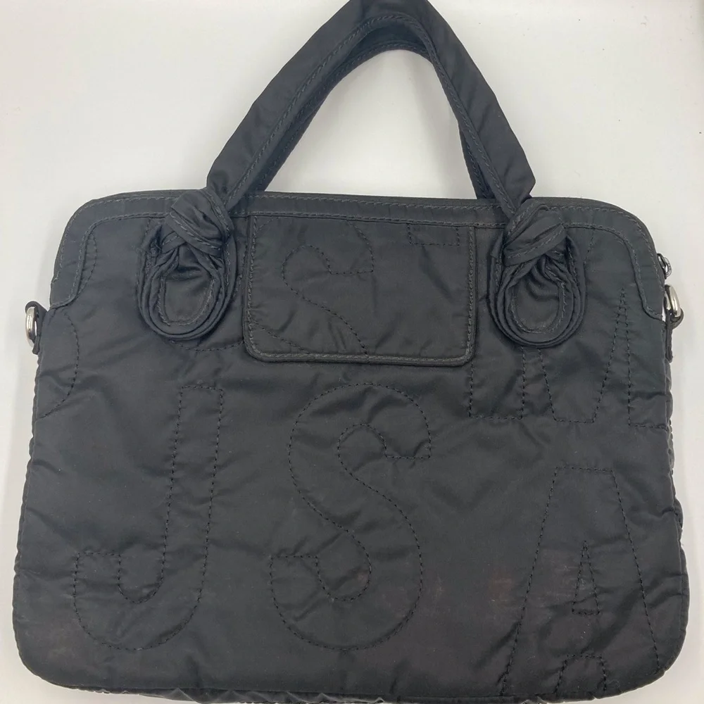 MARC BY MARC JACOBS WORKWEAR LAPTOP BAG, VINTAGE NO SHOULDER STRAP,BLACK QUILTED